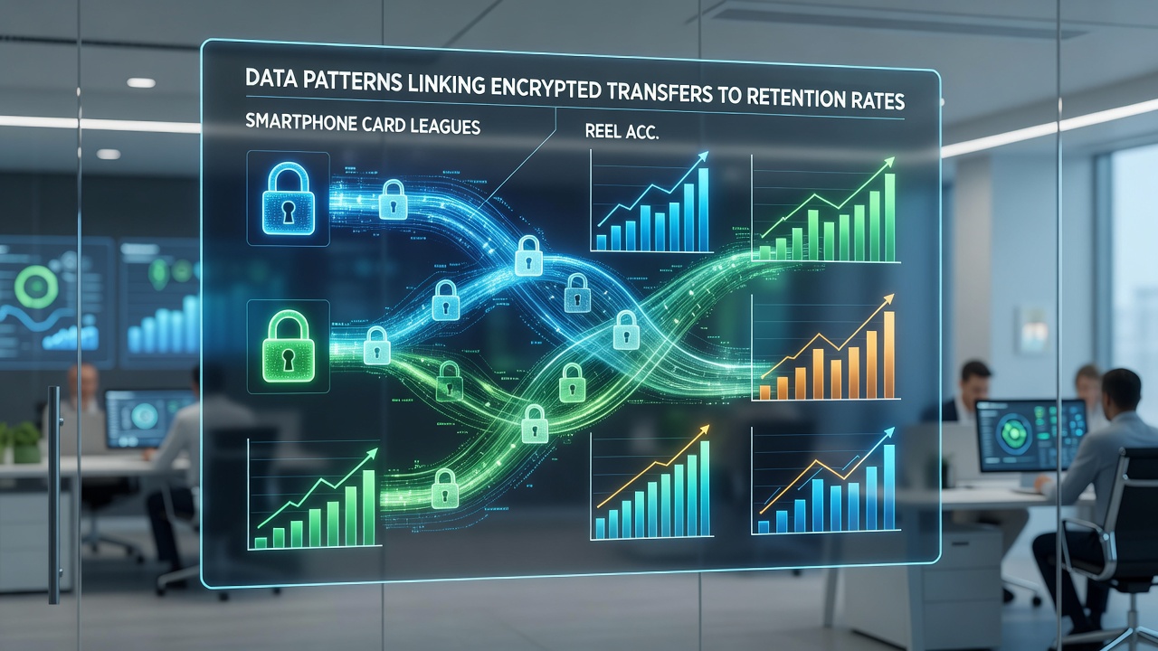Charts displaying retention rate comparisons between encrypted and standard transfer methods in gaming apps