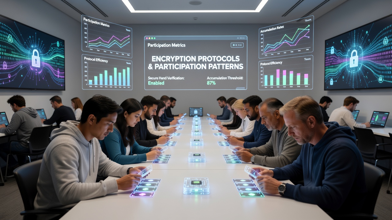 Charts displaying participation trends in encrypted mobile poker events alongside reel accumulation metrics