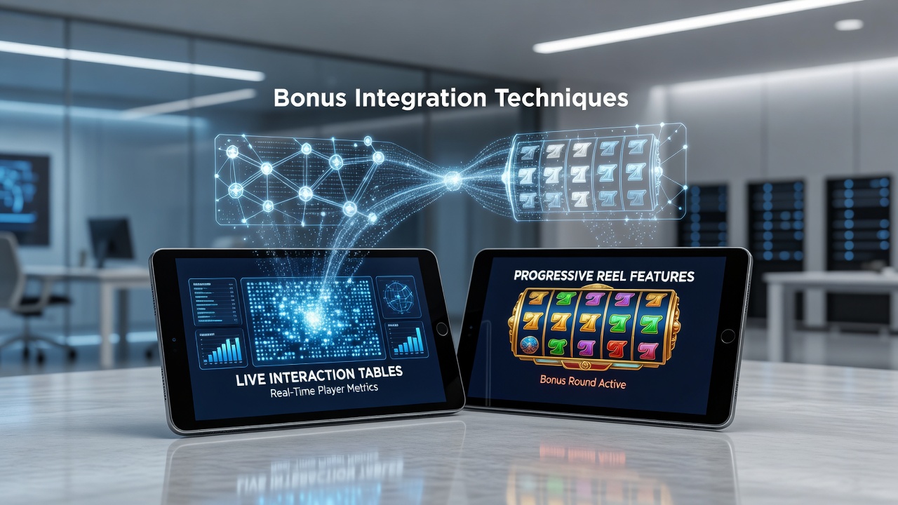 Mobile device screen displaying integrated live dealer table alongside progressive slot reels with active bonus indicators
