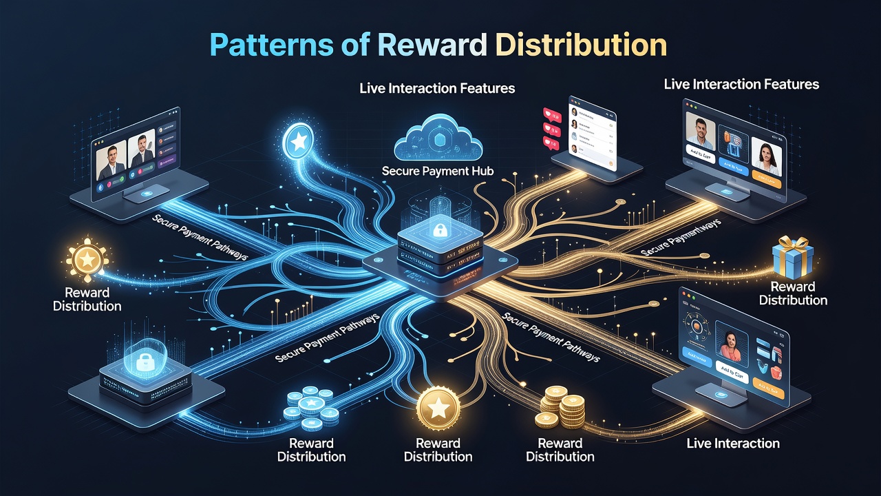 Illustration of live interaction interfaces linking payment-verified users to progressive reel advancements during mobile card gameplay